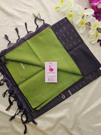 Green with Dark Brown Handwoven Chinnalampattu Saree