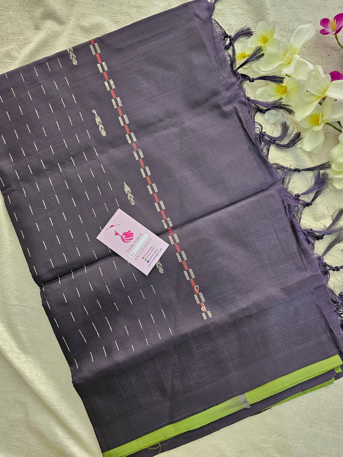 Green with Dark Brown Handwoven Chinnalampattu Saree
