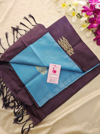 Blue with Purple Handwoven Chinnalampattu Saree