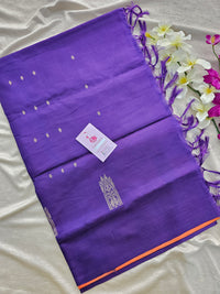 Orange with Violet Handwoven Chinnalampattu Saree