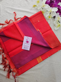 Orange with Pink Handwoven Chinnalampattu Saree