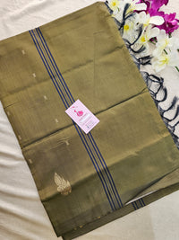 Beige with Mehindi Green Handwoven Chinnalampattu Saree