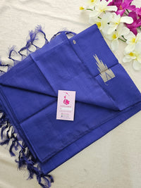 Monochrome Dark Blue Handwoven Chinnalampattu Saree