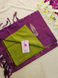 Green with Purple Handwoven Chinnalampattu Saree