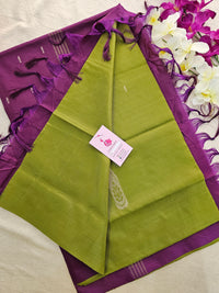 Green with Purple Handwoven Chinnalampattu Saree