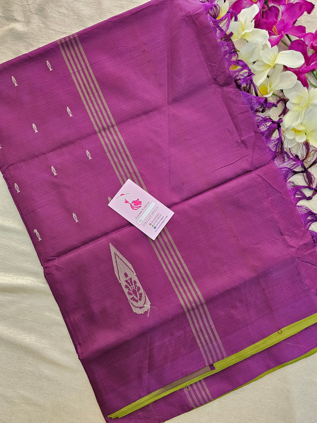 Green with Purple Handwoven Chinnalampattu Saree