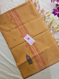 Red with Dark Cream Shade Handwoven Chinnalampattu Saree