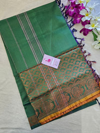 Purple with Green Chinnalampattu Long Border Saree