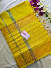 Onion Pink with Yellow Chinnalampattu Long Border Saree