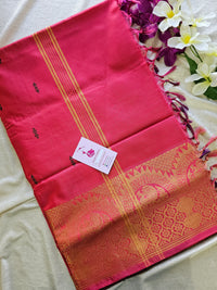 Dark Blue with Pink Chinnalampattu Long Border Saree