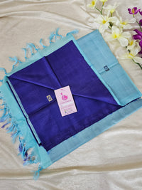 Dark Blue with Pastel Blue  Handwoven Chinnalampattu Saree