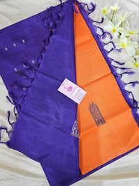 Orange with Violet Handwoven Chinnalampattu Saree