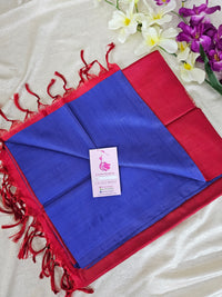 Blue with Red  Handwoven Chinnalampattu Saree