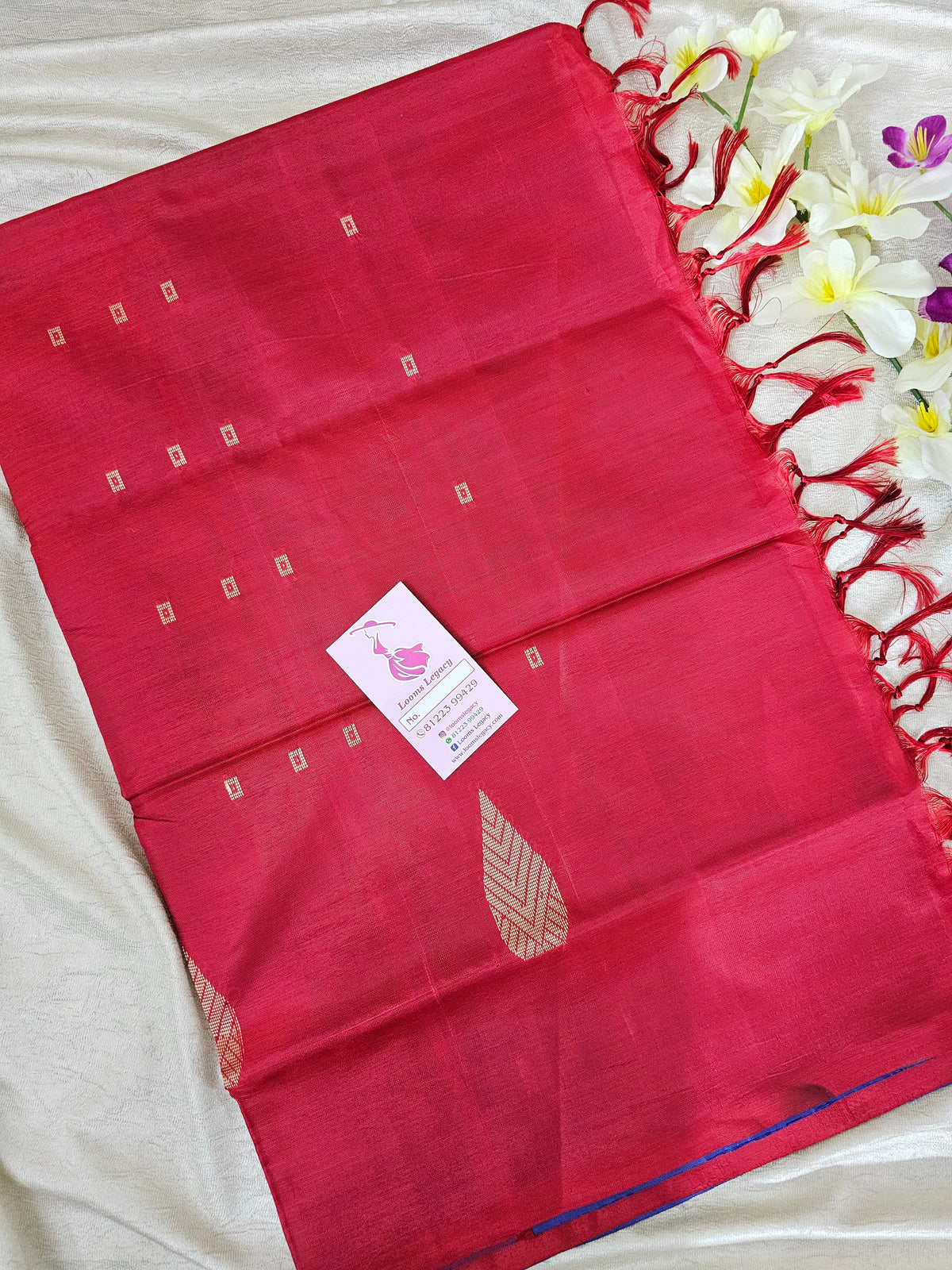 Blue with Red  Handwoven Chinnalampattu Saree