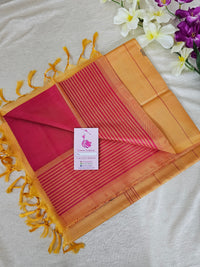 Pink with Dark Sandal Border Handwoven Chinnalampattu Saree