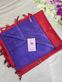 Violet with Red Handwoven Chinnalampattu Saree