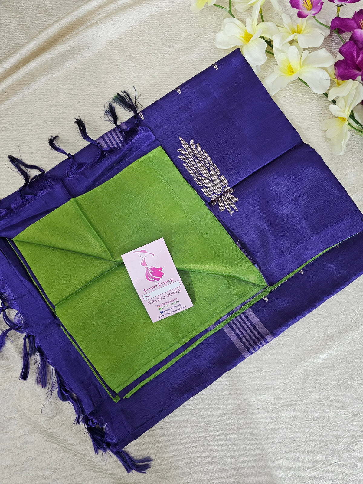 Green with Violet Handwoven Chinnalampattu Saree