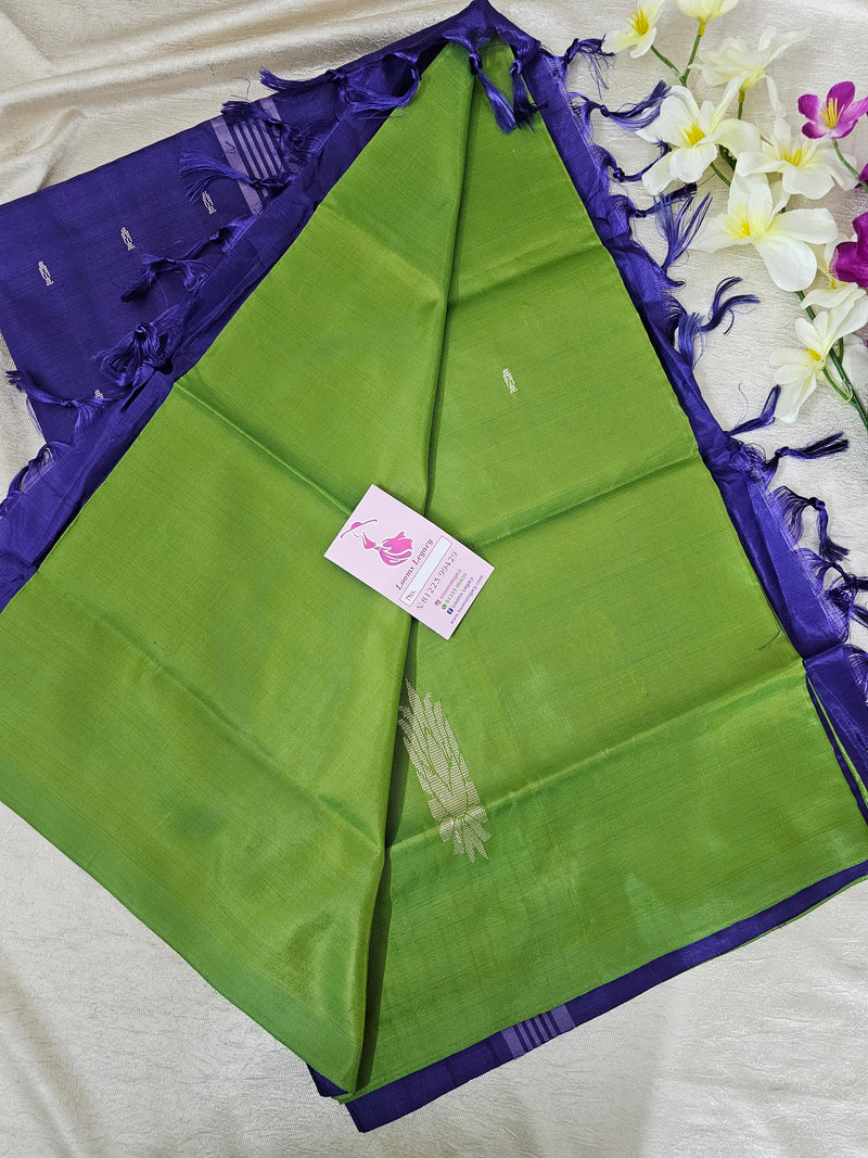 Green with Violet Handwoven Chinnalampattu Saree