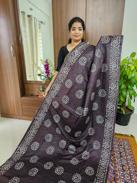 Bhagalpuri Silk Viscous with Batik Prints -  Deep Brown