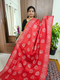 Bhagalpuri Silk Viscous with Batik Prints -  Red