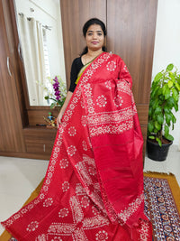 Bhagalpuri Silk Viscous with Batik Prints - Red