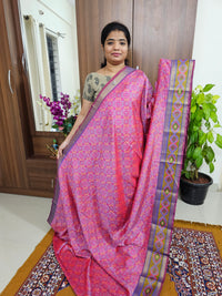 Soft Patola Sarees with Small Border - Pink with Purple