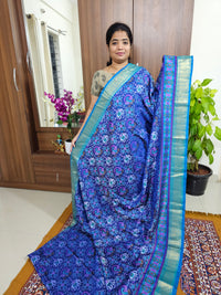 Soft Patola Sarees with Small Border - Blue