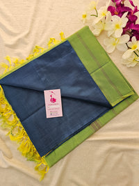 Peacock Blue with Green Handwoven Chinnalampattu Saree