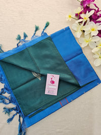 Dark Green with Blue  Handwoven Chinnalampattu Saree