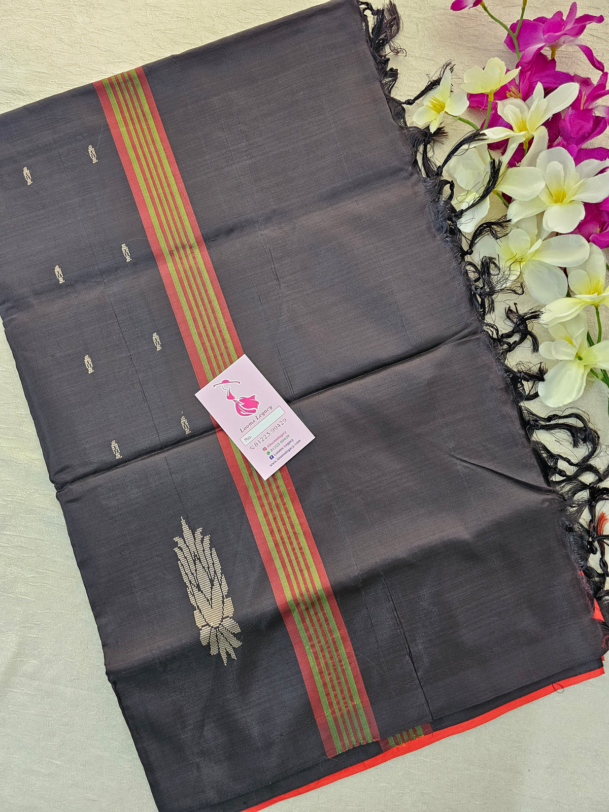 Red with Brown Handwoven Chinnalampattu Saree