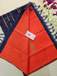 Red with Navy Blue Handwoven Chinnalampattu Saree