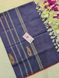 Red with Navy Blue Handwoven Chinnalampattu Saree