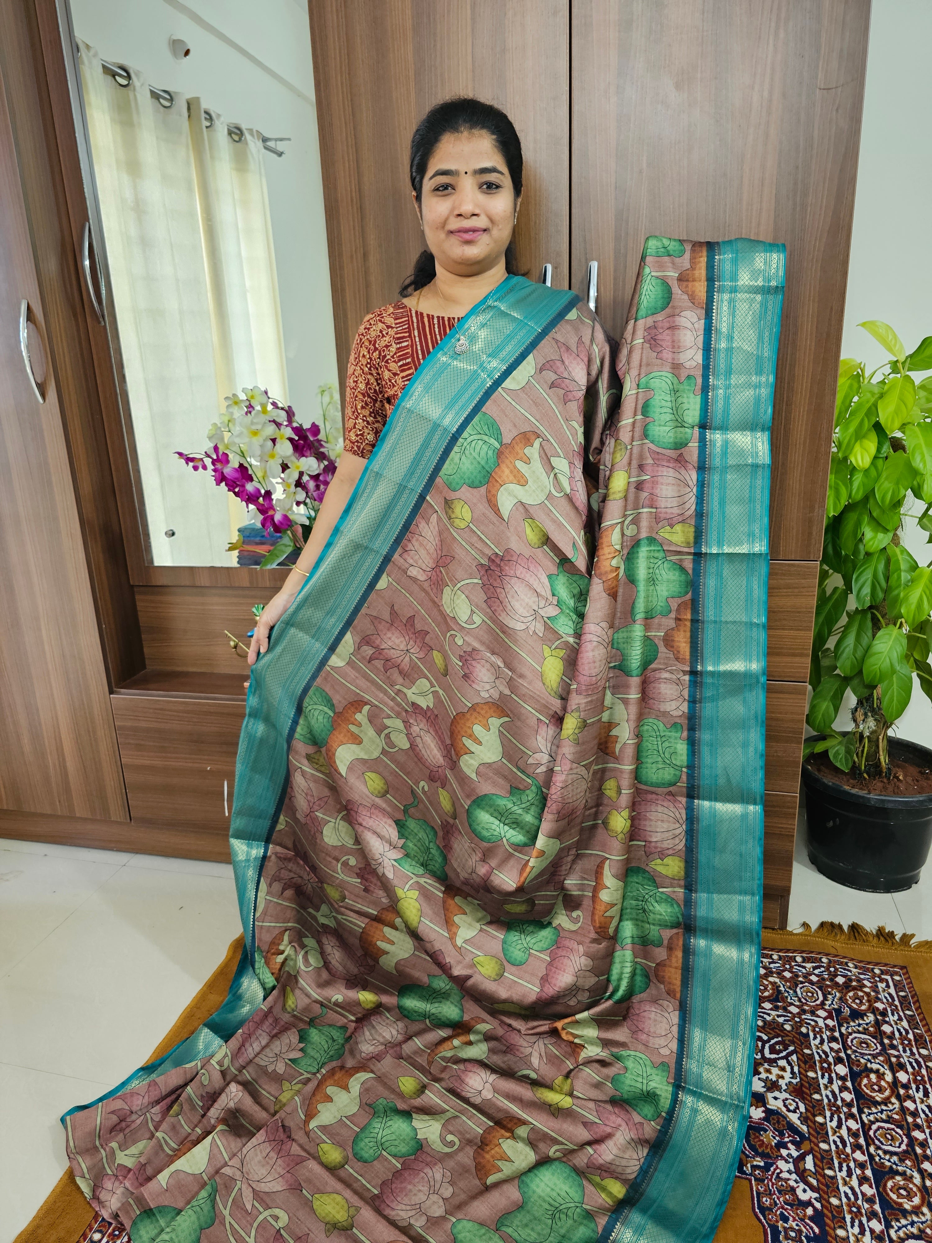 Buy Green & WIne - Gadwal silk Saree online | Gadwal silk from ShrusEternity