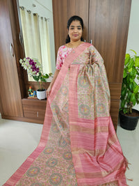 Semi Ghicha Digital Printed Saree - Pink