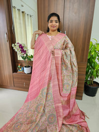 Semi Ghicha Digital Printed Saree - Pink