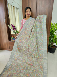 Semi Ghicha Digital Printed Saree - Grey