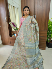 Semi Ghicha Digital Printed Saree - Grey