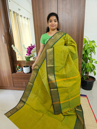 Green with Dark Green Kanchi Cotton Saree