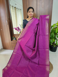 Semi Raw Silk - Magenta Pink with Blue