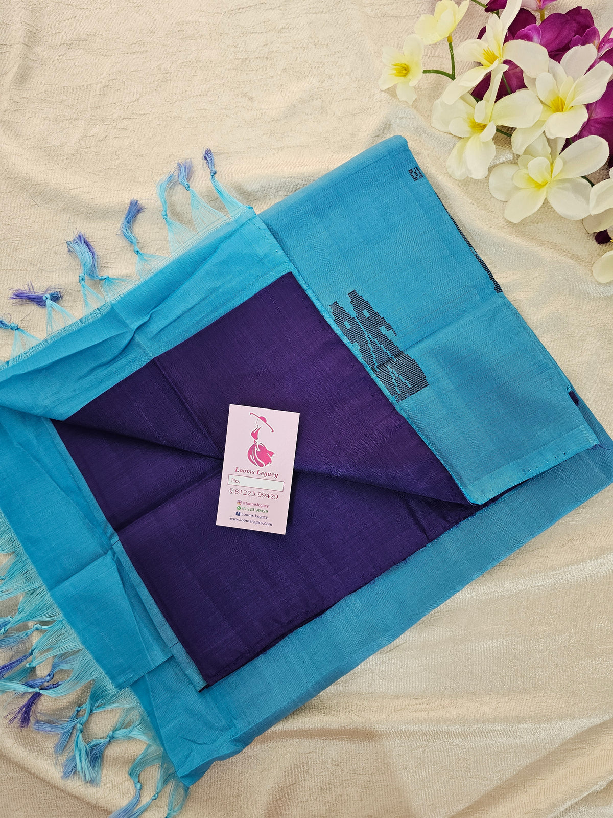 Violet with Blue Pallu Handwoven Chinnalampattu Saree