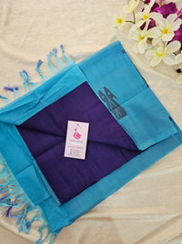 Violet with Blue Pallu Handwoven Chinnalampattu Saree