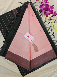 Pink with Black Handwoven Chinnalampattu Saree