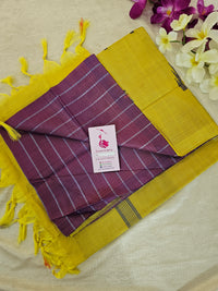 Dual Shade Purple with Yellow Handwoven Chinnalampattu Saree