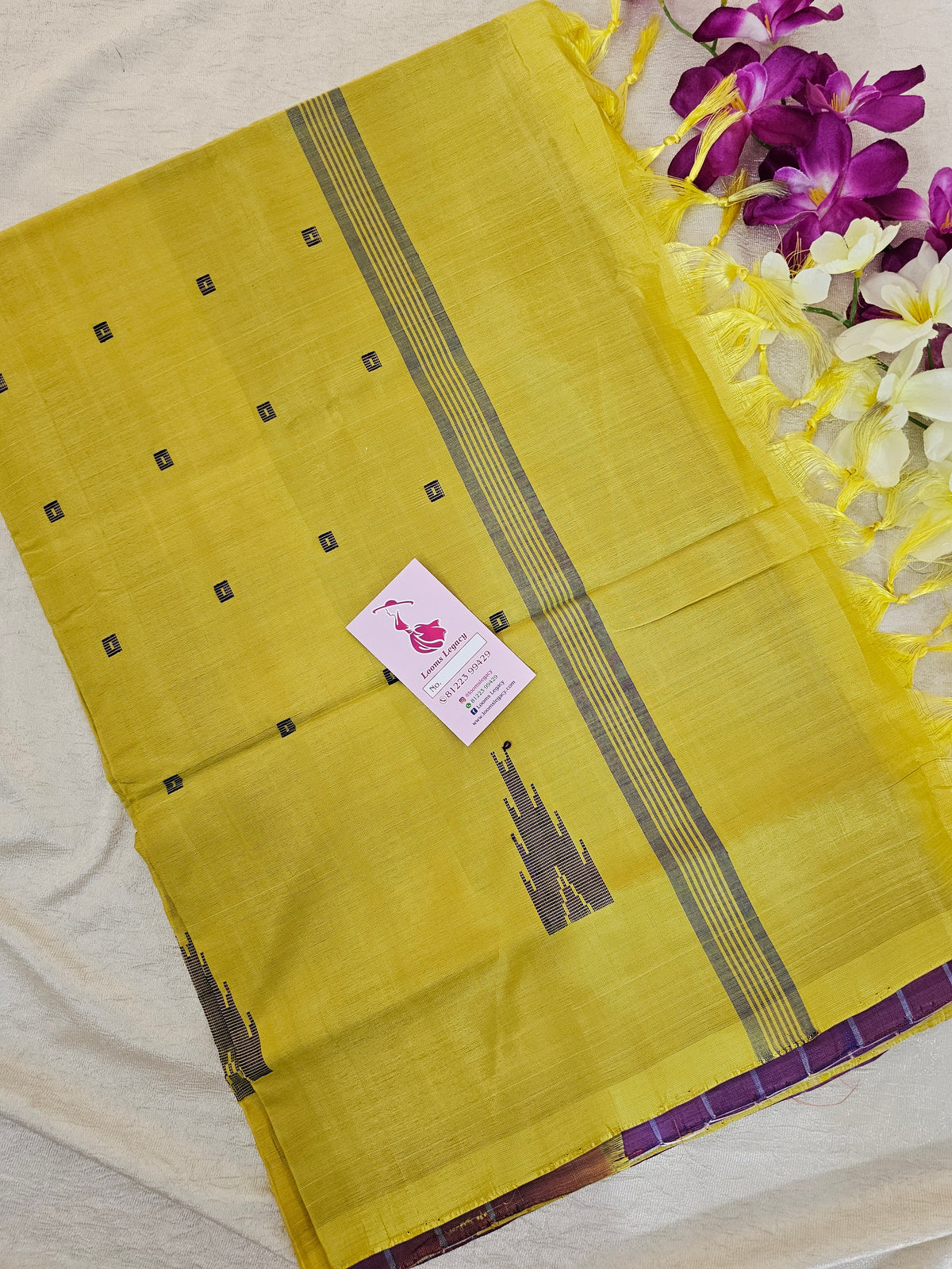 Dual Shade Purple with Yellow Handwoven Chinnalampattu Saree