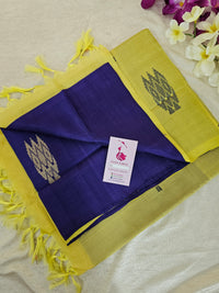 Violet with Yellow Handwoven Chinnalampattu Saree