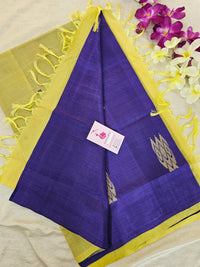 Violet with Yellow Handwoven Chinnalampattu Saree