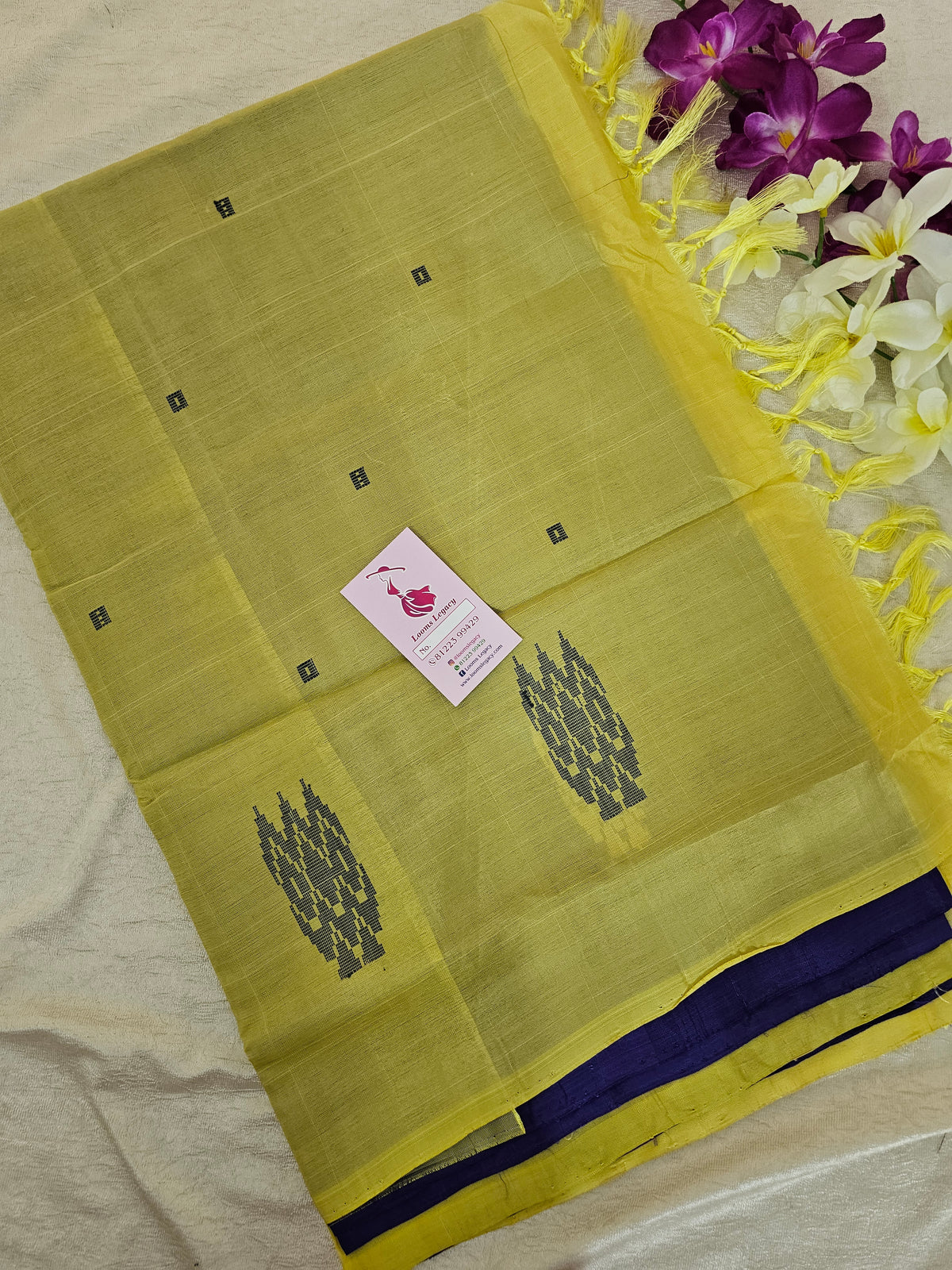 Violet with Yellow Handwoven Chinnalampattu Saree