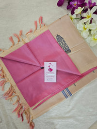 Pink with Cream Pallu Handwoven Chinnalampattu Saree