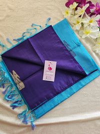 Violet with Blue Handwoven Chinnalampattu Saree