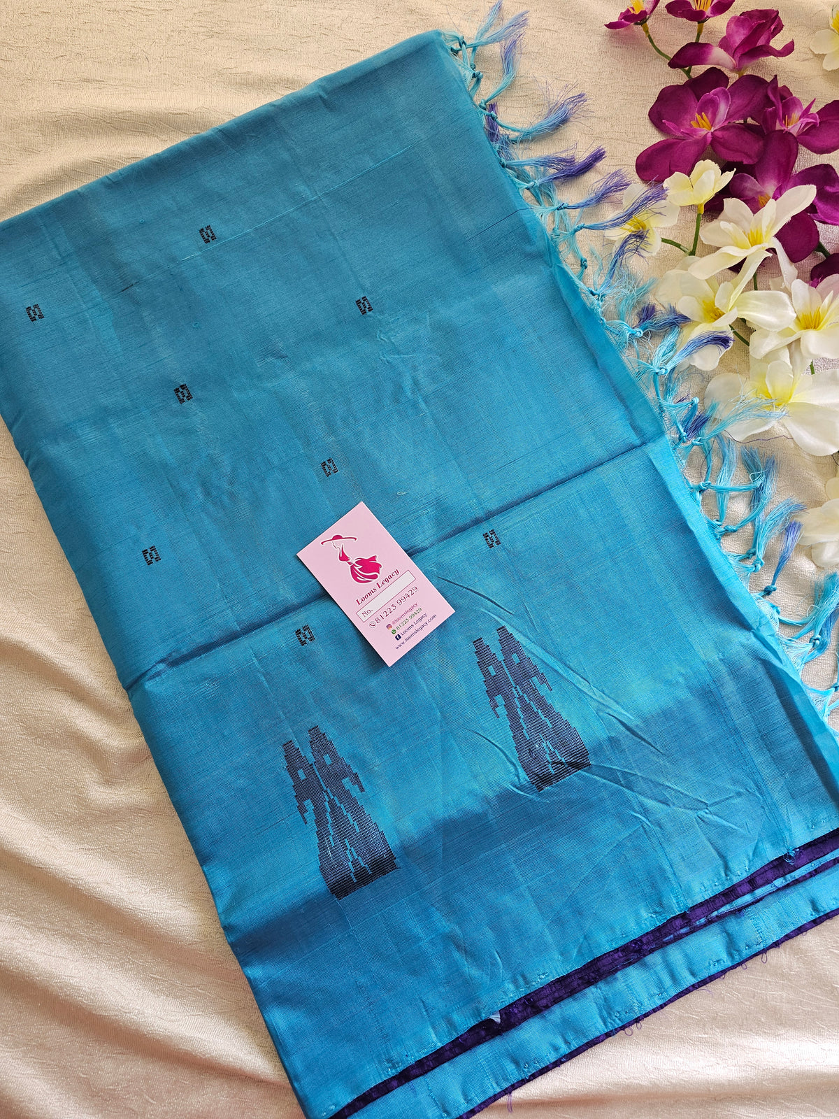 Violet with Blue Handwoven Chinnalampattu Saree